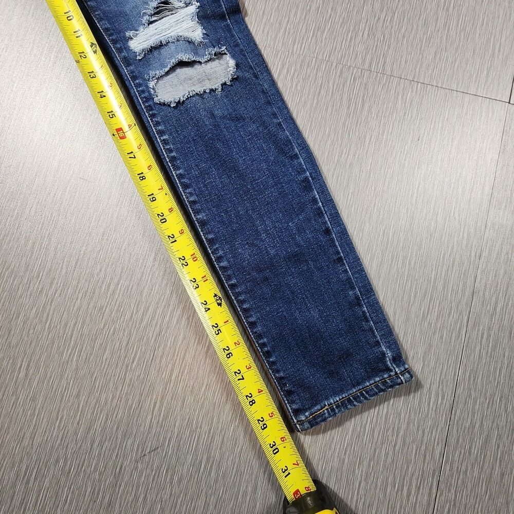 Levi’s 721 High Rise Skinny Stretch Distressed Dark Wash Jeans Womens Size 27 - Picture 11 of 12
